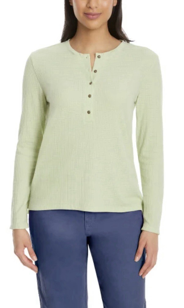 G.H. Bass & Co. Ladies’ Long-Sleeve Henley Top Lot of 4 Pick Your Size NWT