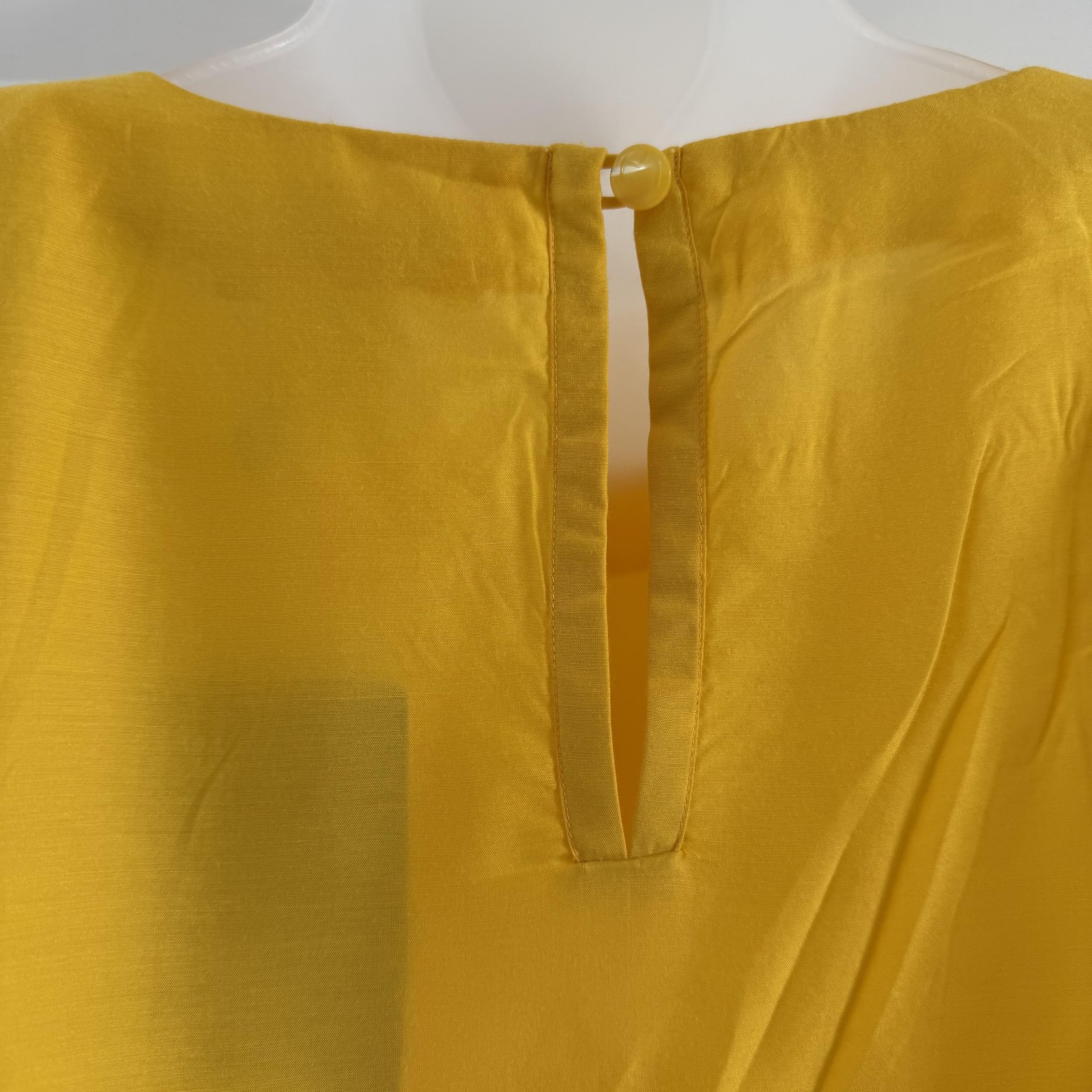 Vintage Mila Schon Blouse Womens 46 Yellow Blue Silk Striped Made in Italy 80s