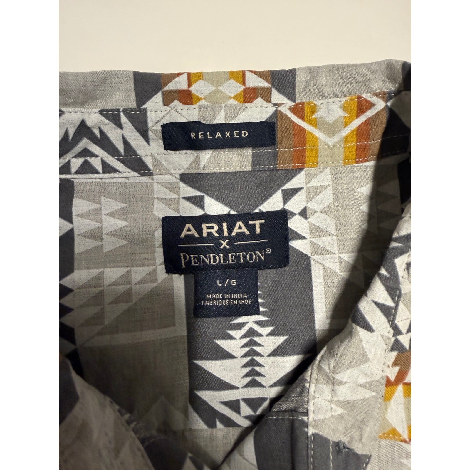 Ariat x Pendleton Billie Jean LS Shirt Womens Grey Geometric Western 10037733 L