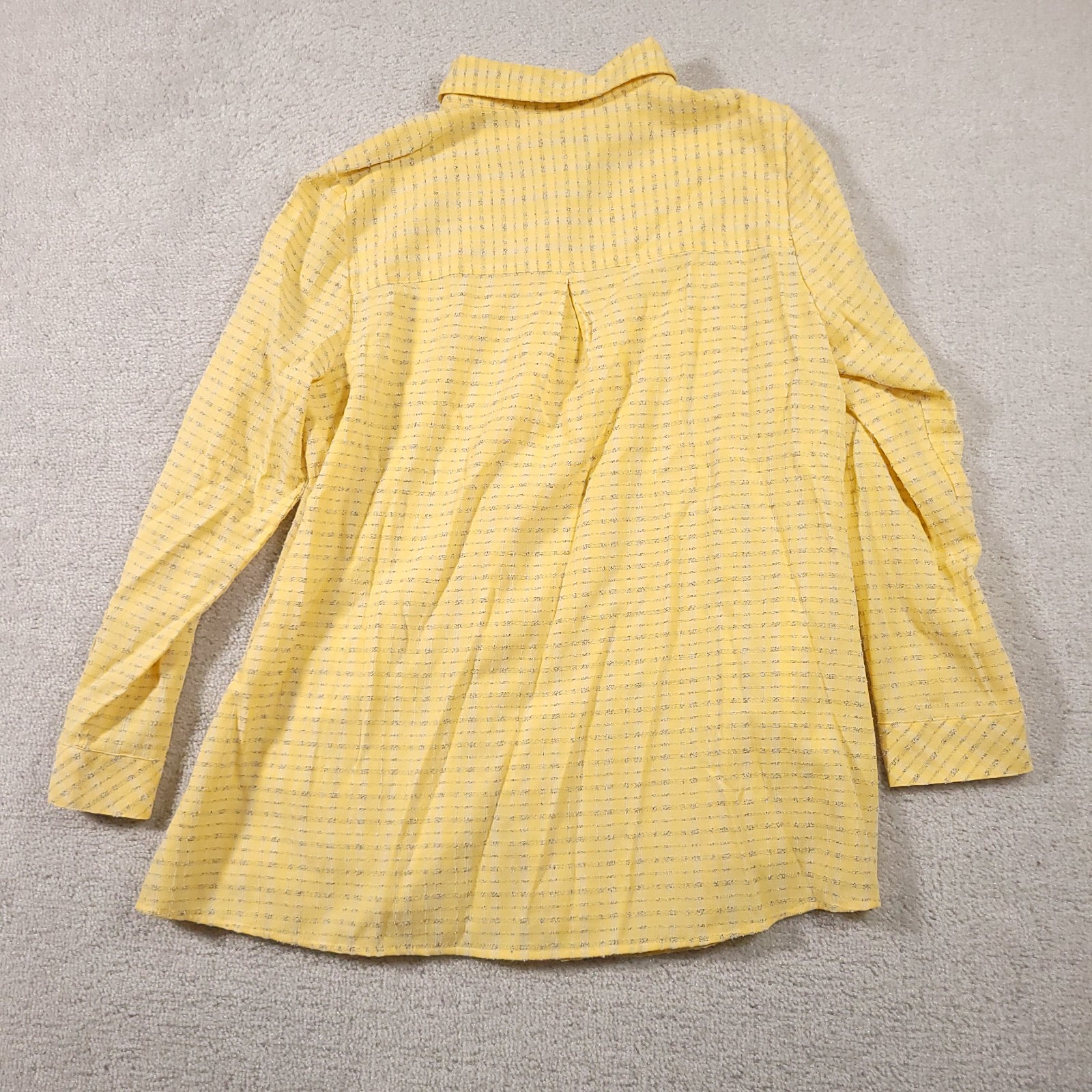 Christopher & Banks Henley Collared Shirt Women’s Medium Yellow Blouse Pockets