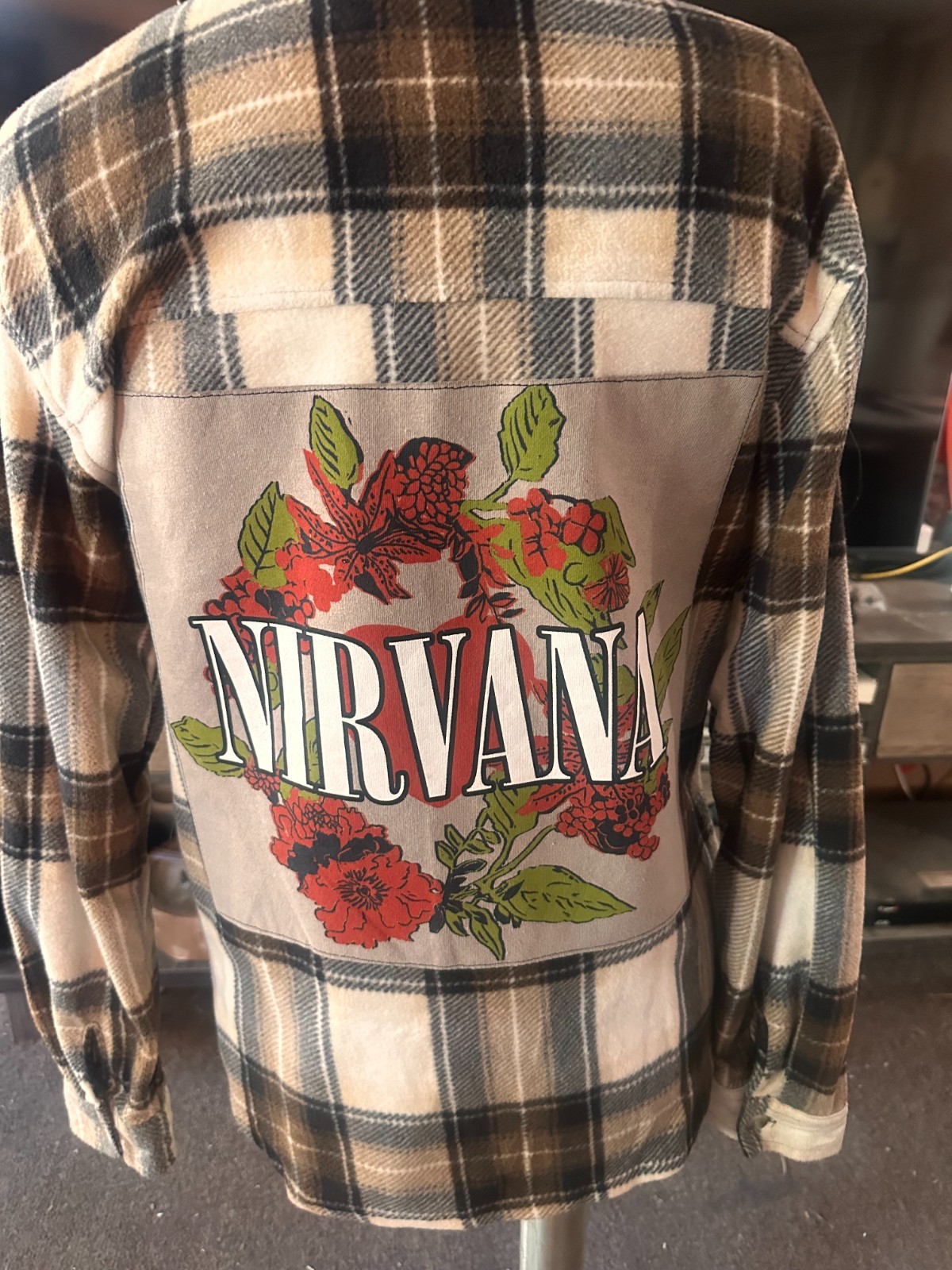 ENVY UPCYCLE LOS ANGELES NIRVANA RECYCLED VERY SOFT PLAID FLANNEL SHIRT XS/S