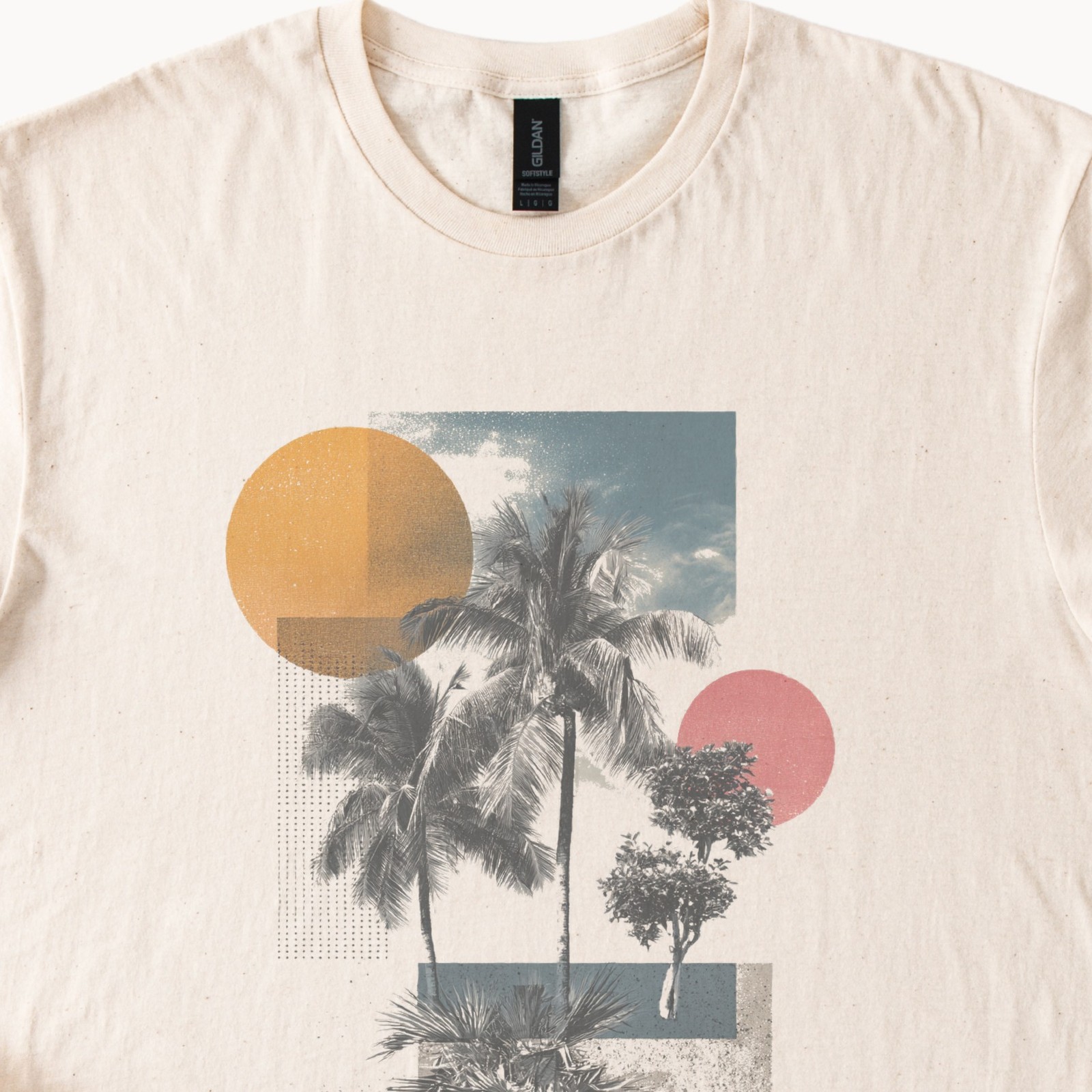 Abstract Palm Trees Geometric Art Graphic Tee Modern Contemporary Design