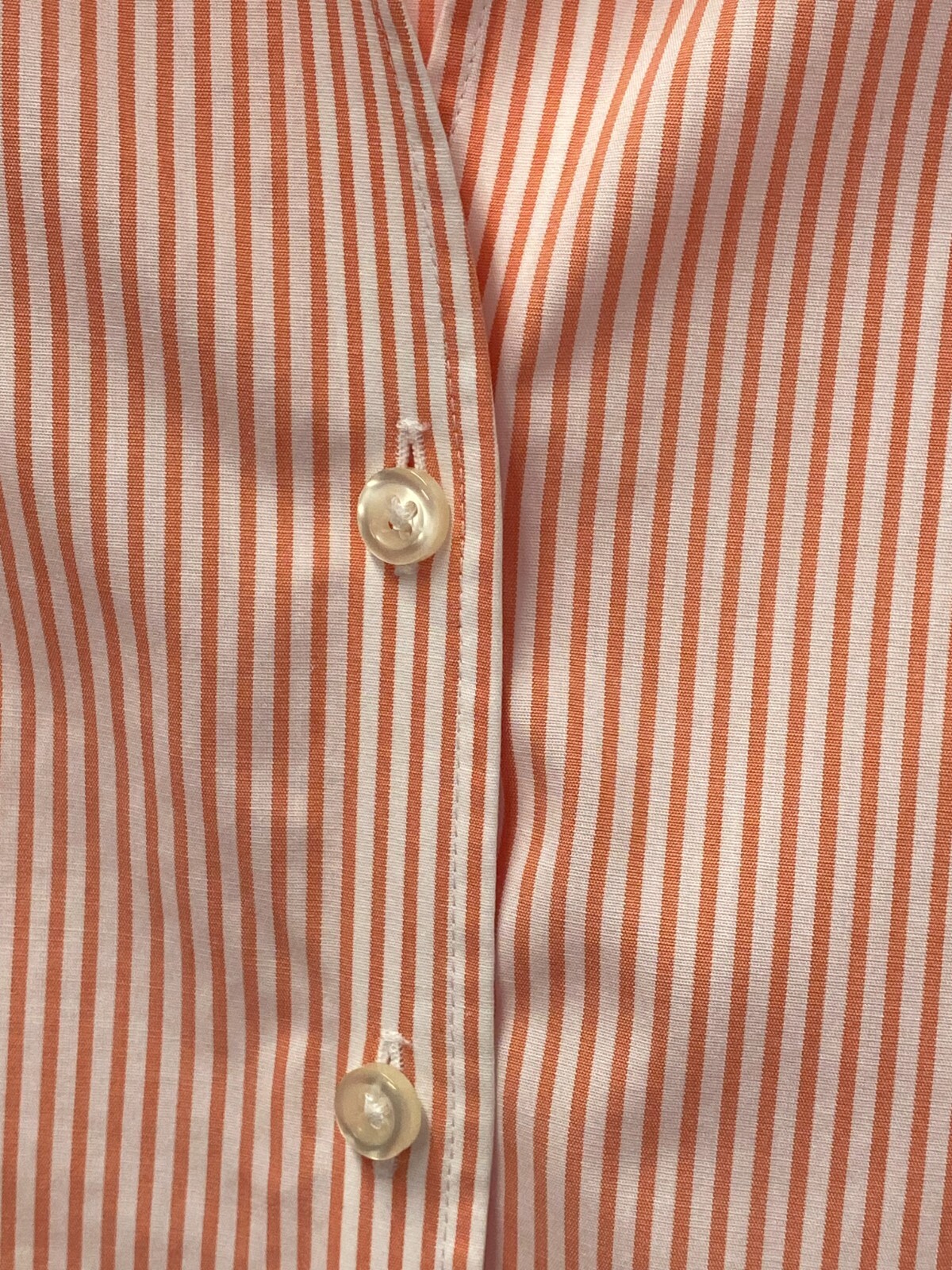Lands End Shirt Size 16 Orange and White Stripe Collar Beachy