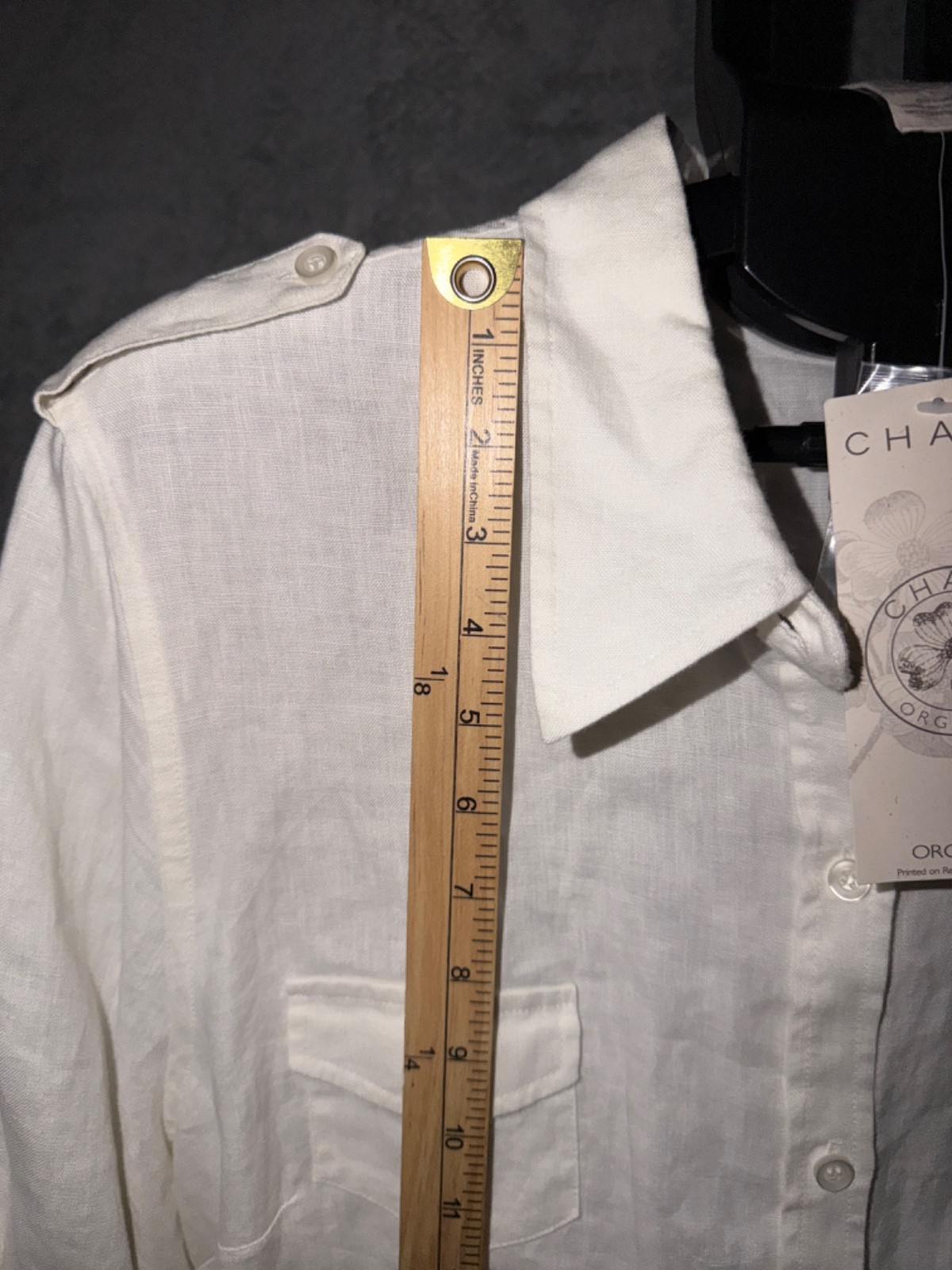 NWT Chaus Organic 100% Linen Button Up Neutral Cream Belted Size XL