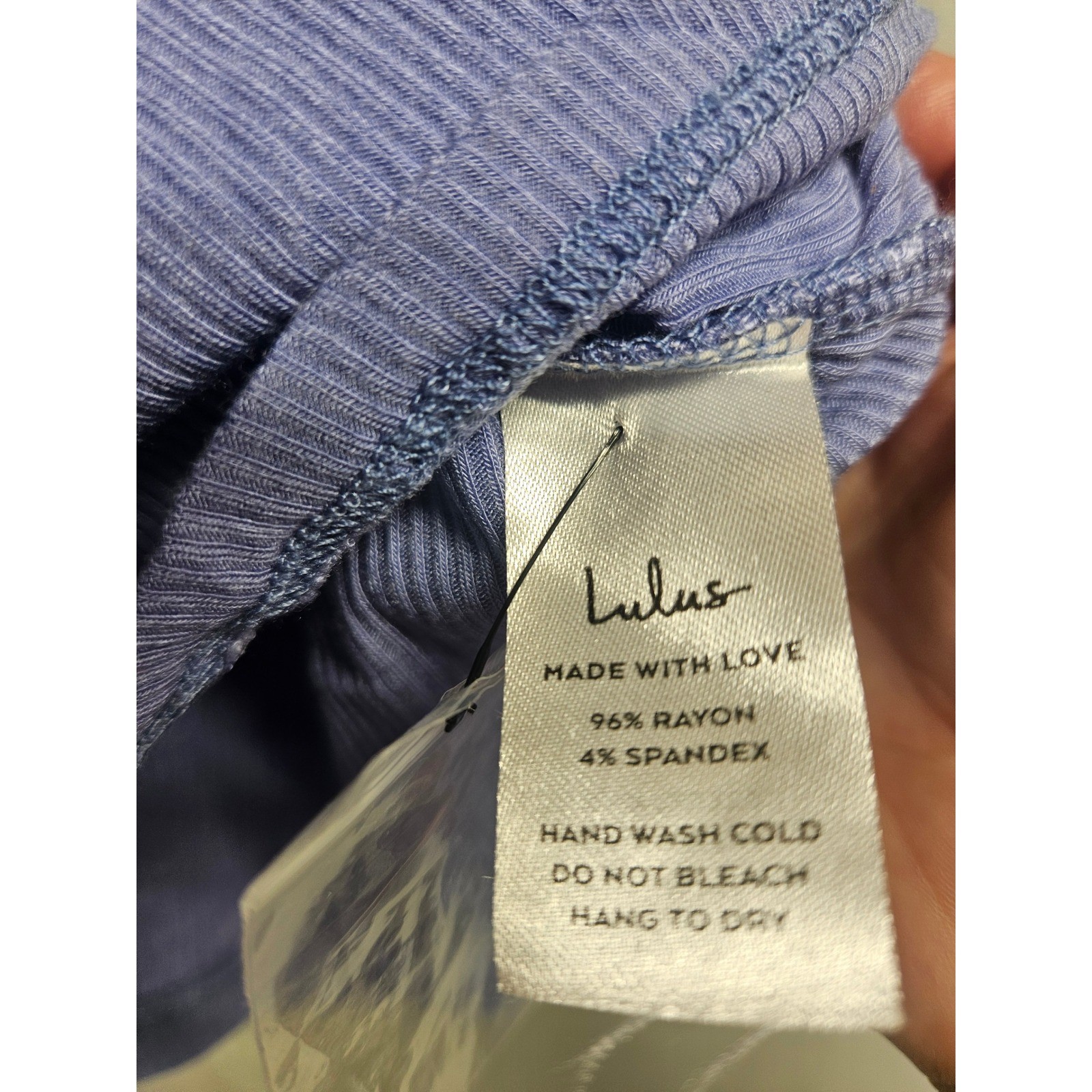 Lulus Womens Periwinkle Blue Ribbed Henley Short Sleeve Scoop Neck Top Small