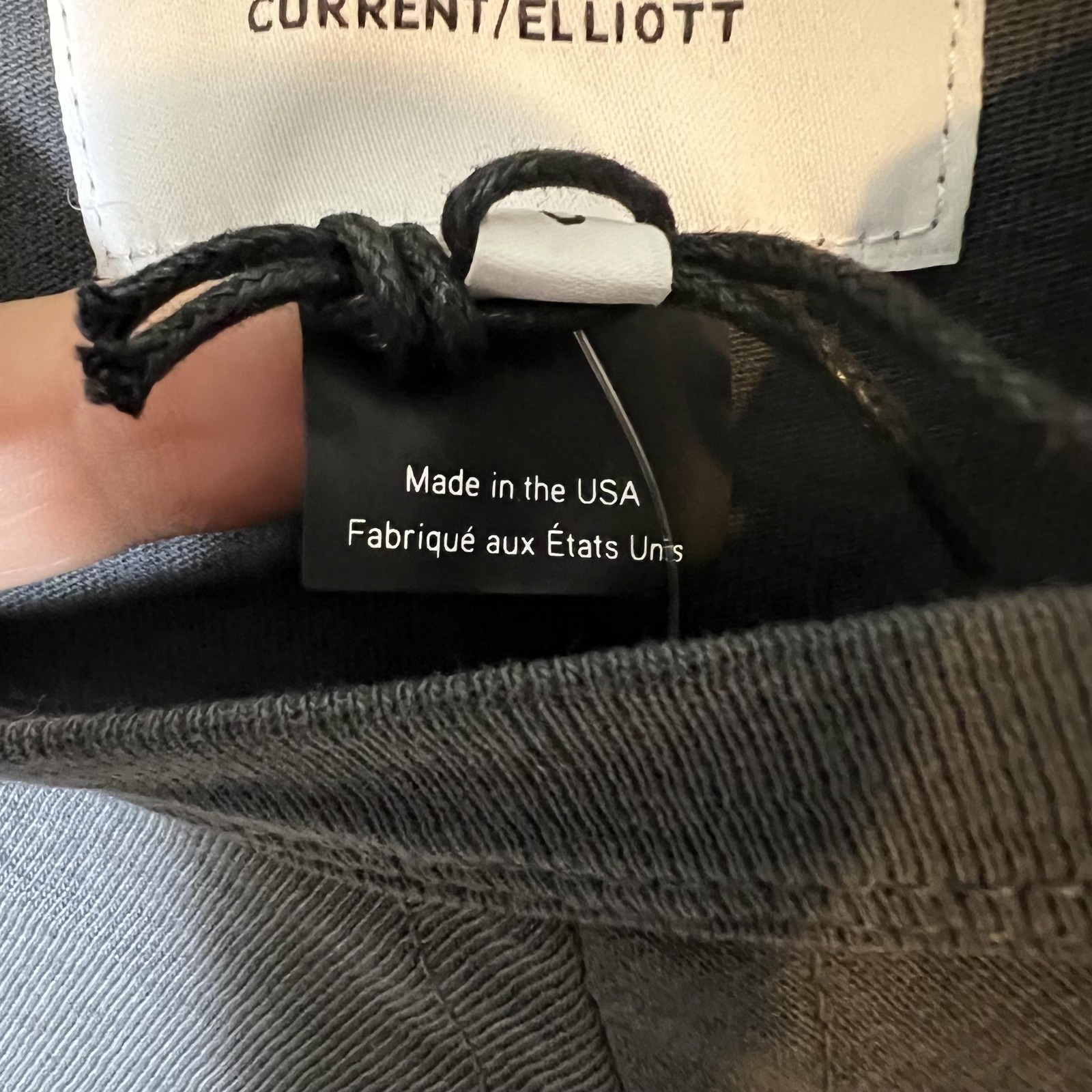 Current/Elliott Shirt Womens 0 Washed Black The Draped Tee Made USA Twist Front