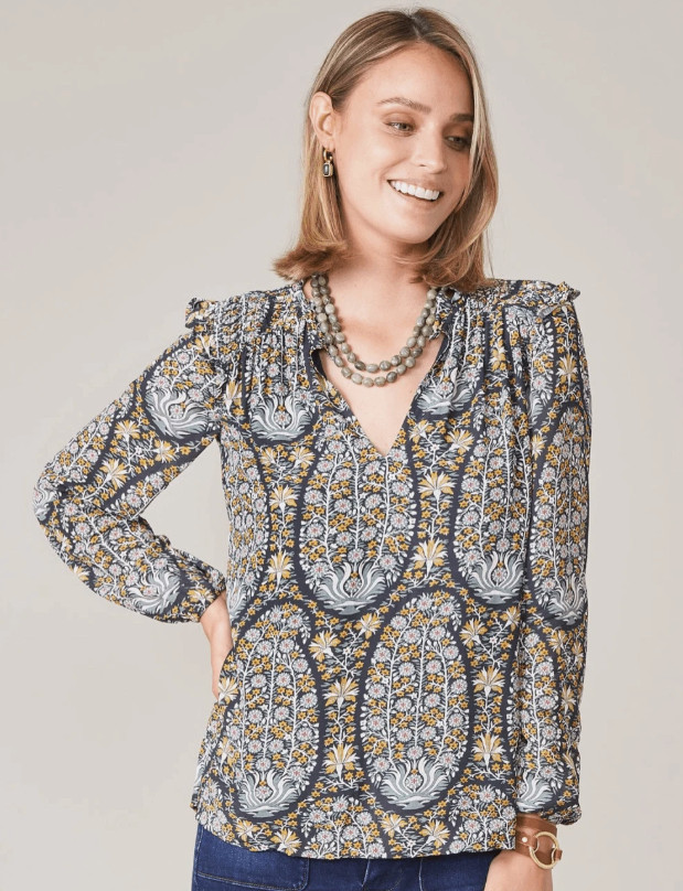 Spartina 449 Size Large Aisley Jones Hundred Paisley Ladies Blouse Lined