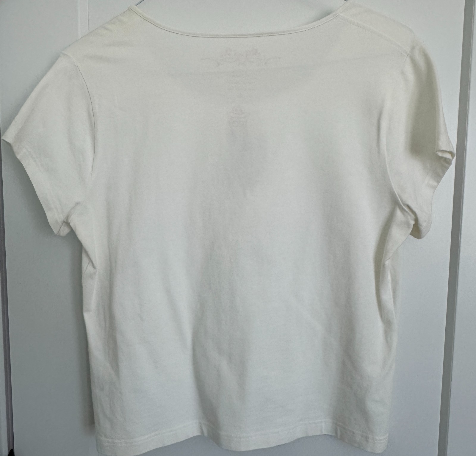 Escada Sport Women’s Regular XL White Tee with Tie at Neck