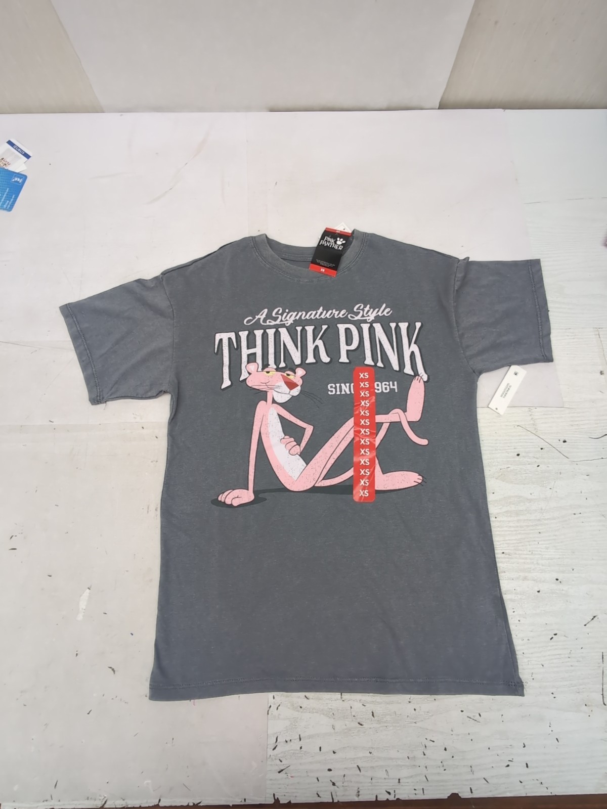 Pink Panther Women’s Lightweight Crewneck Retro Soft Vintage Wash Tee XS BR1