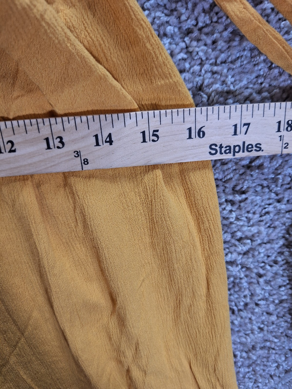 Cupshe One Shoulder Top Womens Medium Mustard Stretch Crinkle Asymmetrical Hem