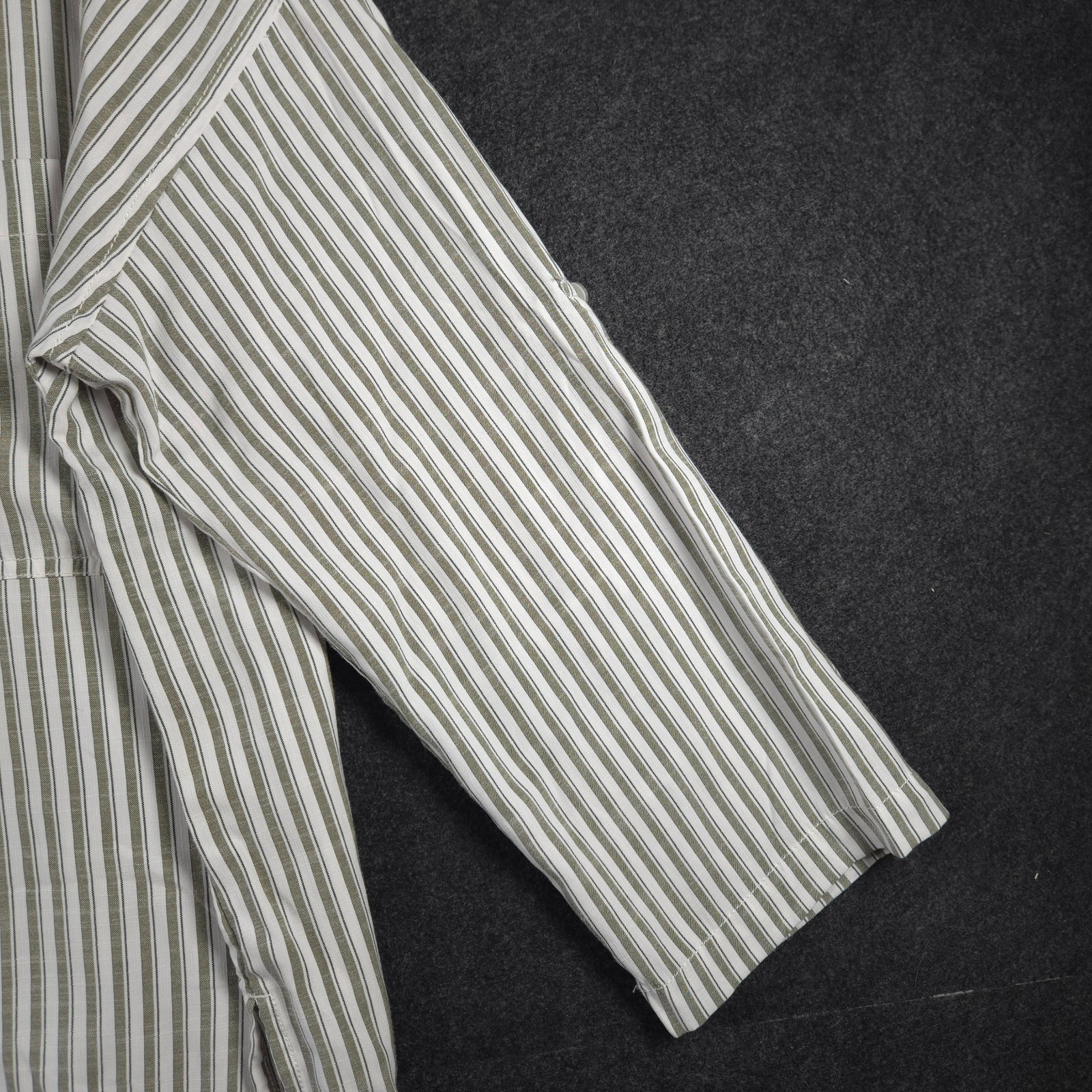 Max Studio Top Femme Plus 1X Boxy Cropped Striped Convertible Sleeves Lightweigh