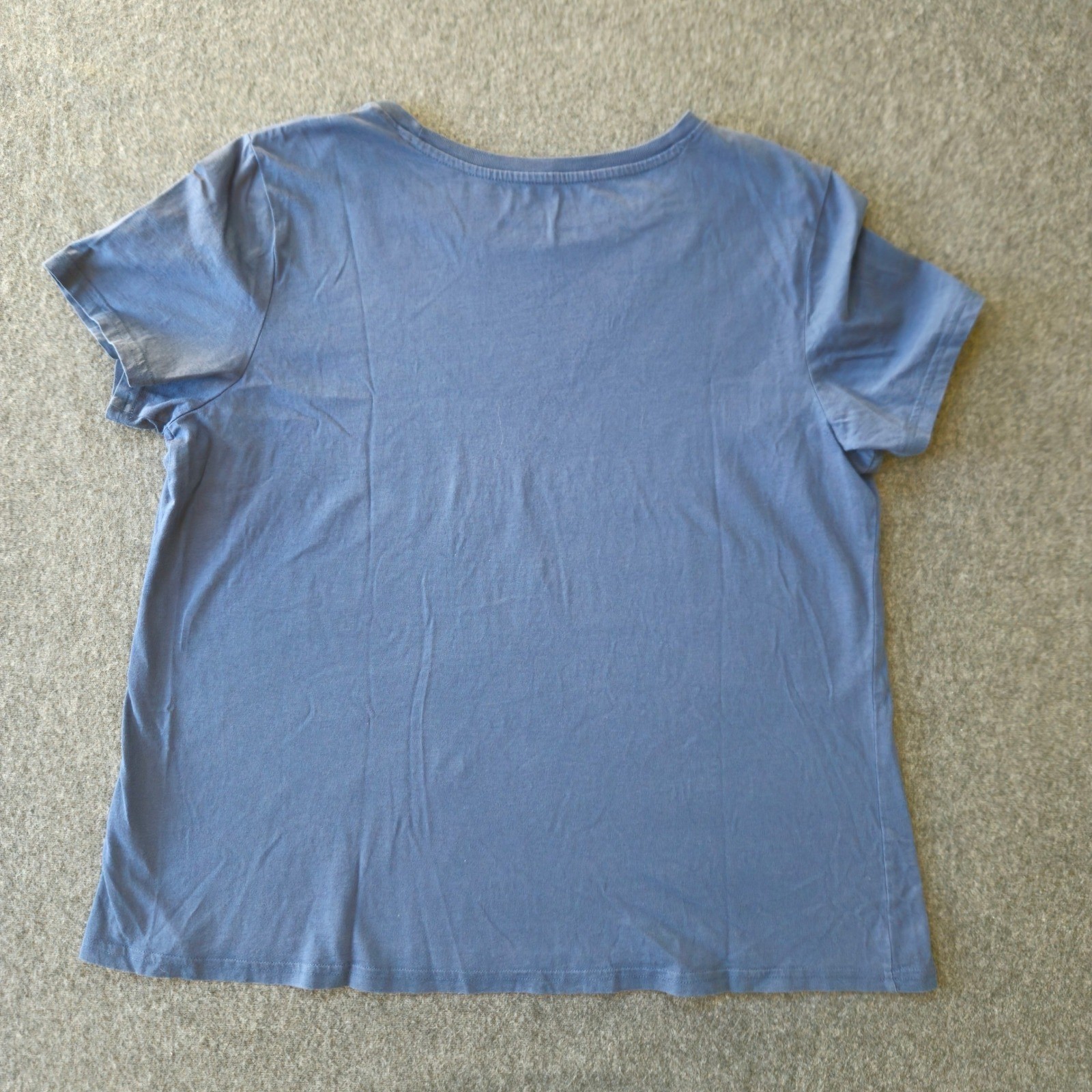 PACT Organic Cotton Crew Neck Shirt Blue Capsule Wardrobe Minimalist Staple EUC