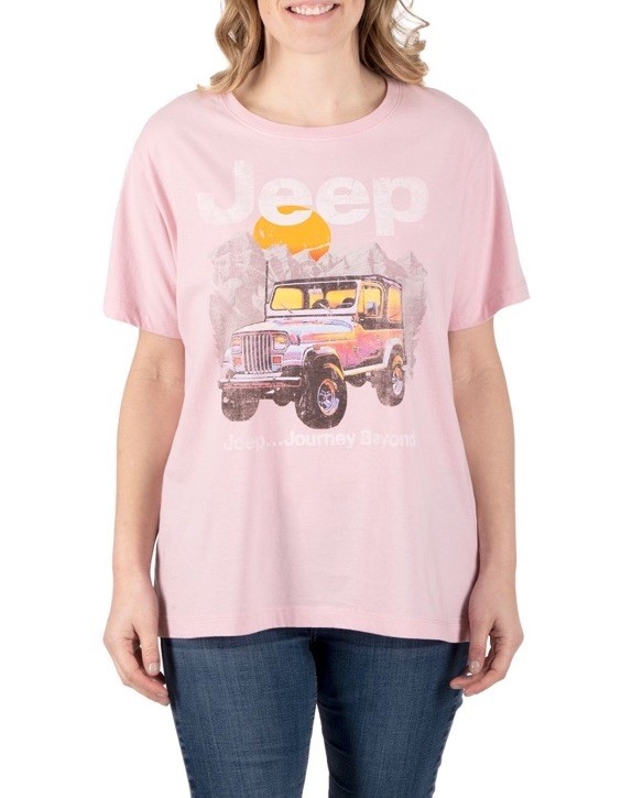 Jeep Pink Tee Shirt Ladies size Large (Fits Loose) NEW