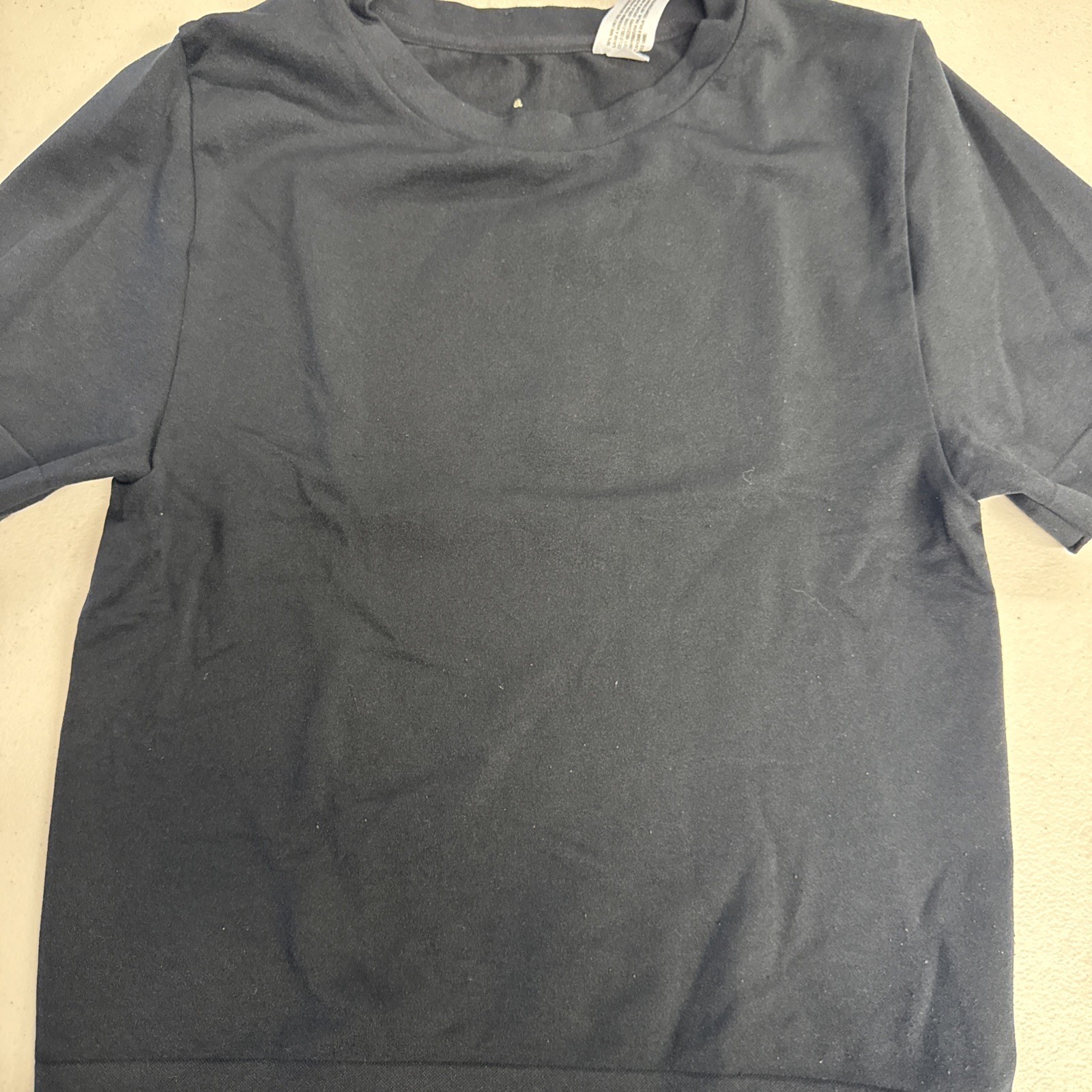 Medium Women’s A New Day Black Knit Cropped Short Sleeve Crew Neck T-Shirt