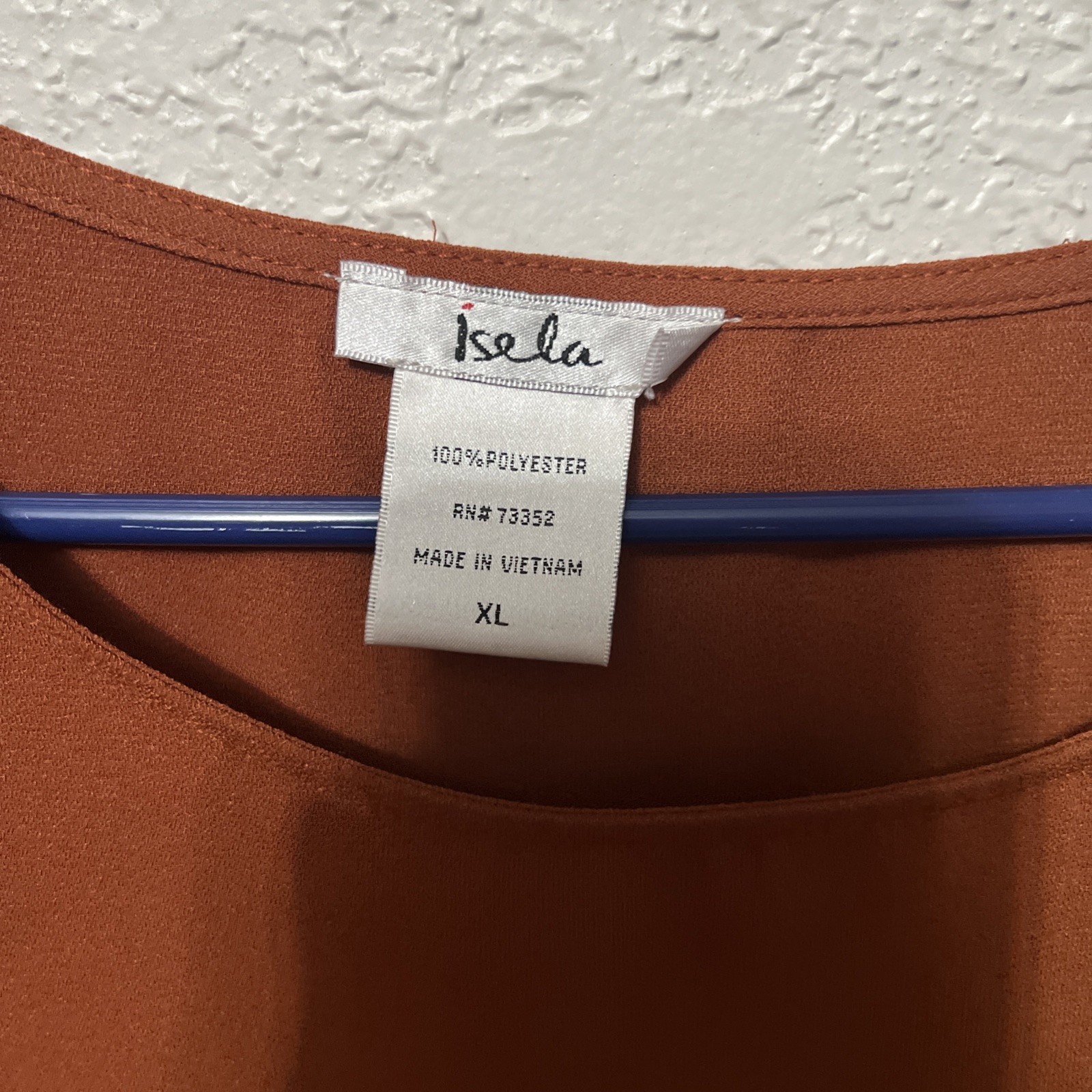 Isela burnt orange with button sides top size XL