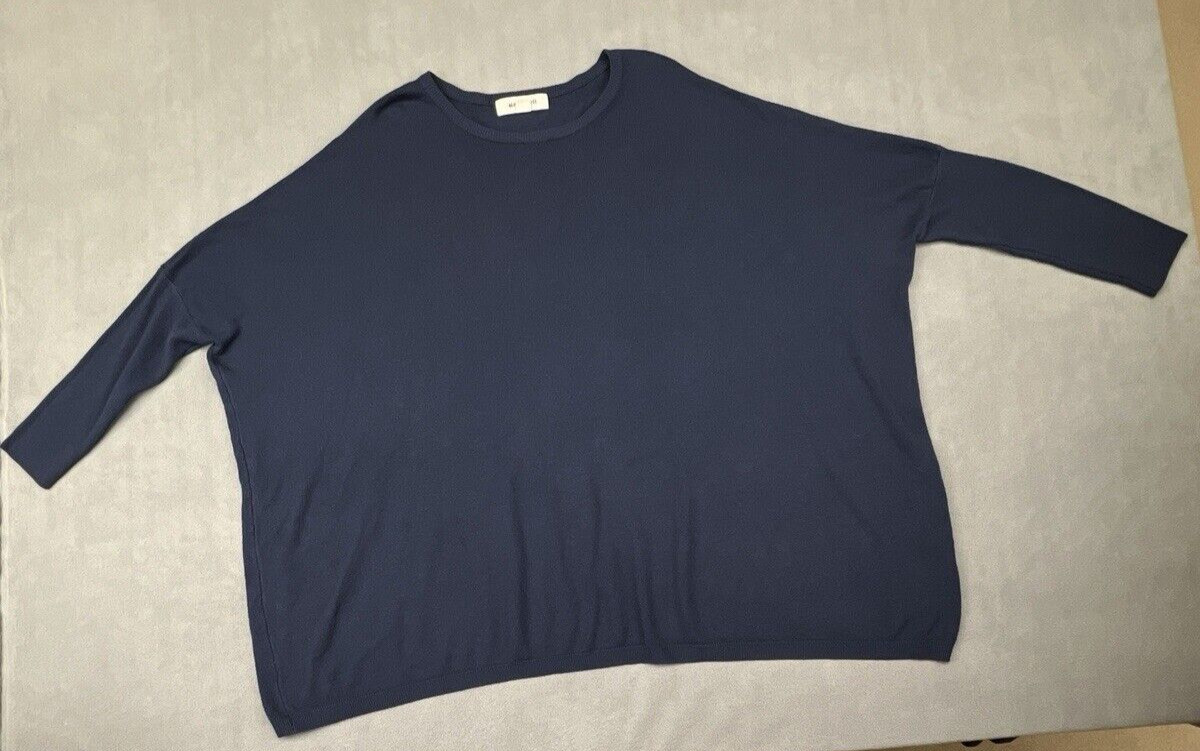 Meo Meli Knit Sweater One Size Top Dolman Sleeve Minimal Lagenlook (Cashmere?)