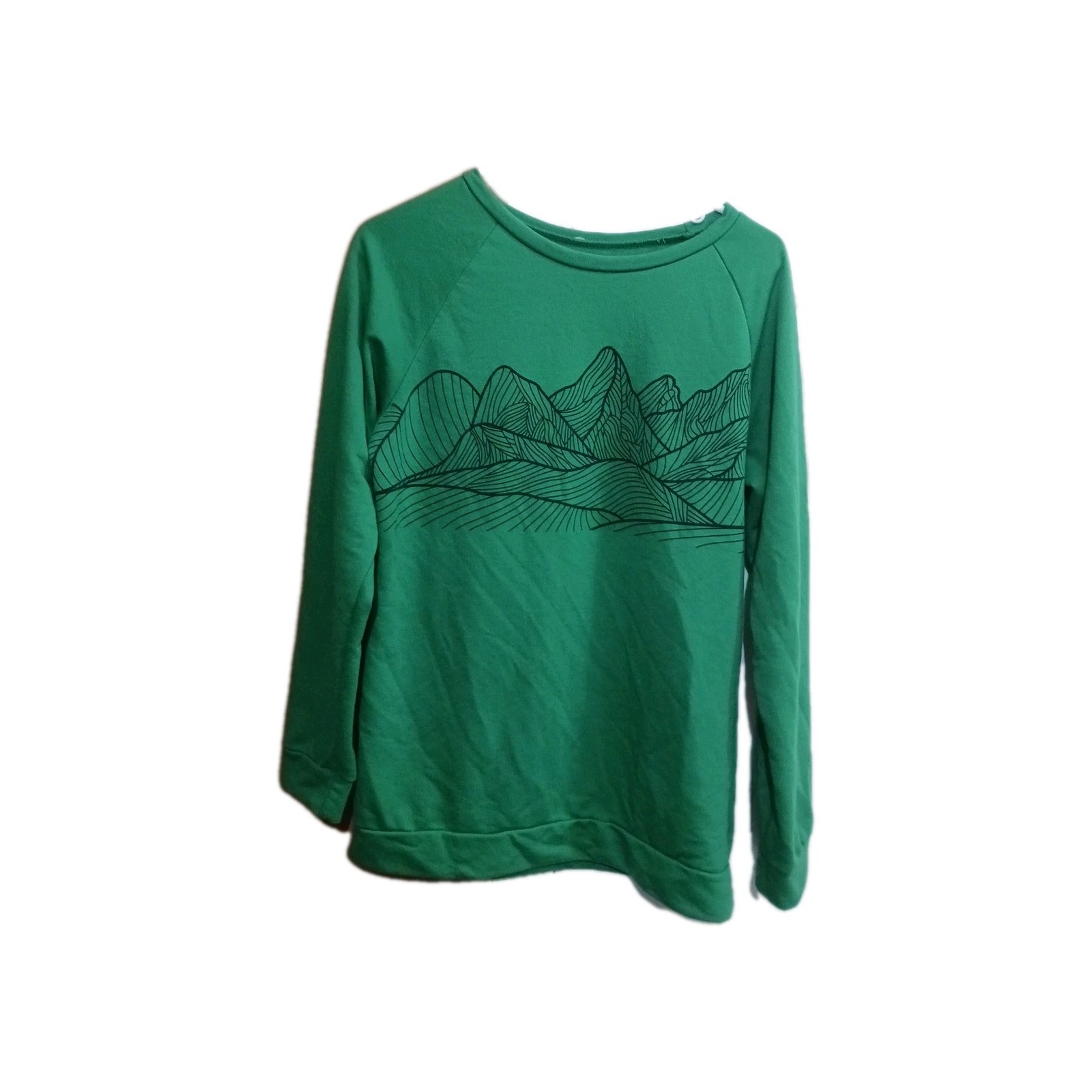 Woman’s T_SHIRT Long Sleeve 100% Polyster Sz S Green