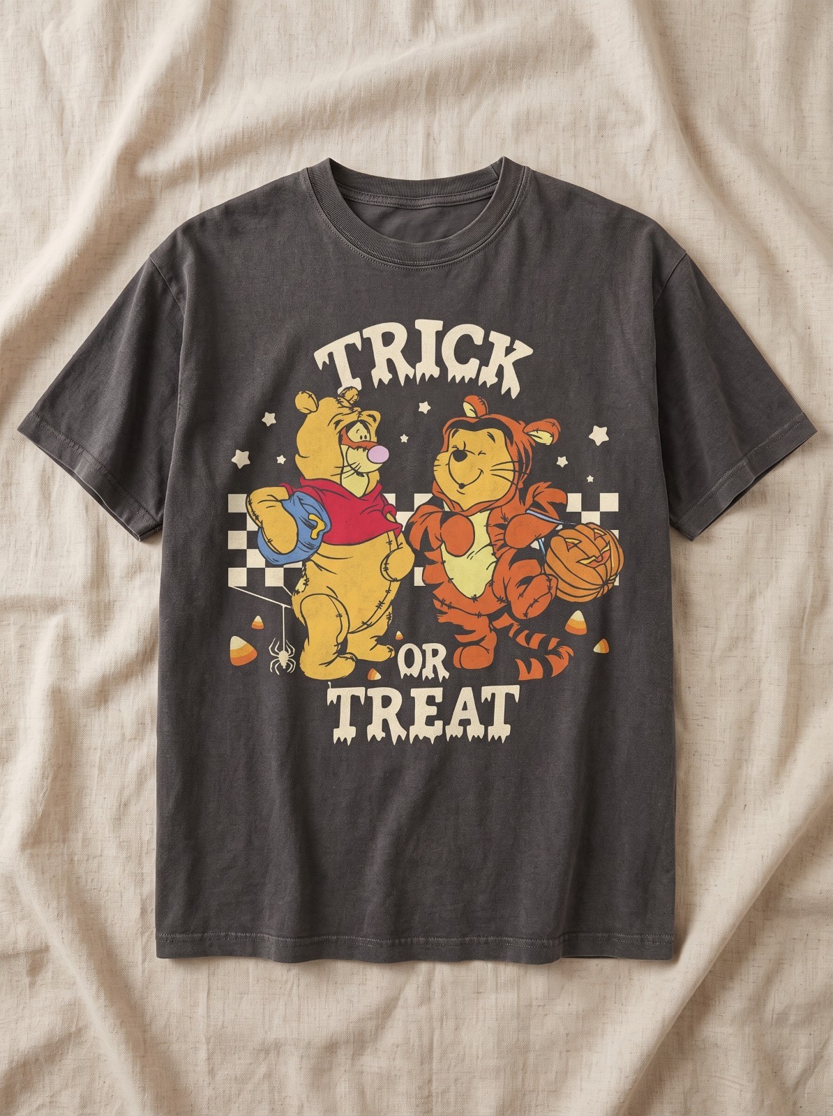Retro Trick or Treat Pooh and Tigger Shirt, Winnie The Pooh Halloween Shirt