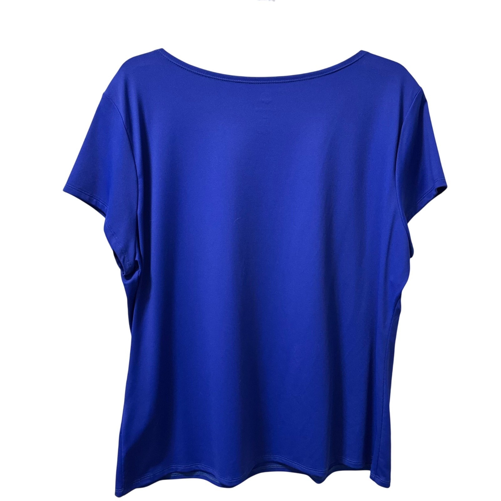 Ruby Rd. Womens Blue Short Sleeve Top Sz XL Nylon/Spandex Blend
