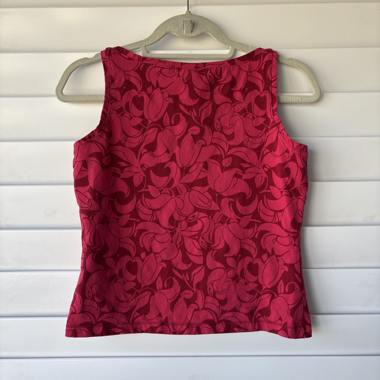 Vintage Y2K 00s Gap Stretch Fairy Whimsigoth Floral Boat Neck Tank Top Size M