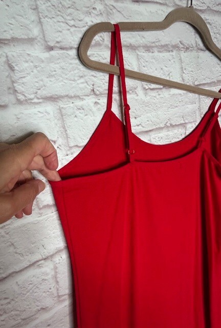 XL/1X/2X/3X New True Red Cotton Stretchy Knit Long Tank Top Extender Tee