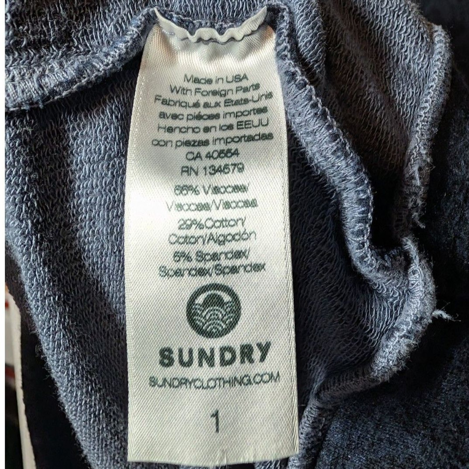 Sundry Navy Snake Print Sweatshirt S Made in USA Soft French Terry Pullover