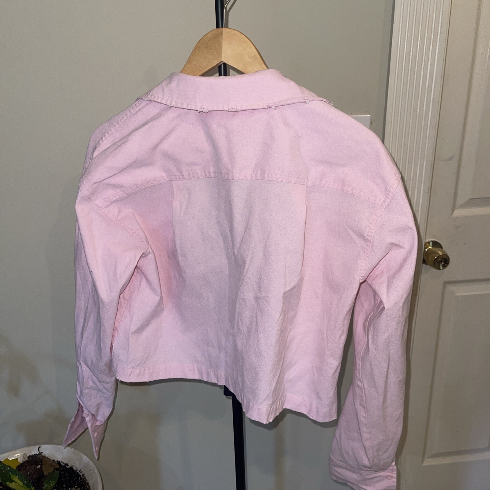 NWT Good American White Oxford Cropped Cotton Shirt Size 1