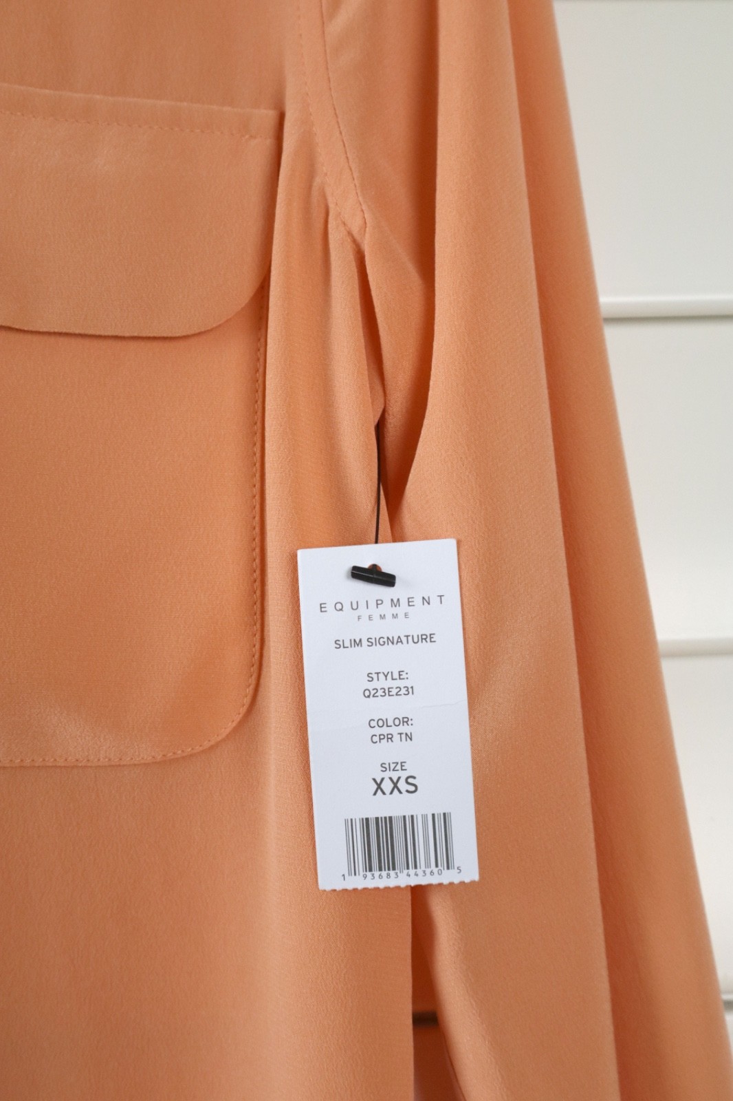 EQUIPMENT Femme NWT $225 Solid Orange Slim Signature Shirt Top Size 2XS / XXS