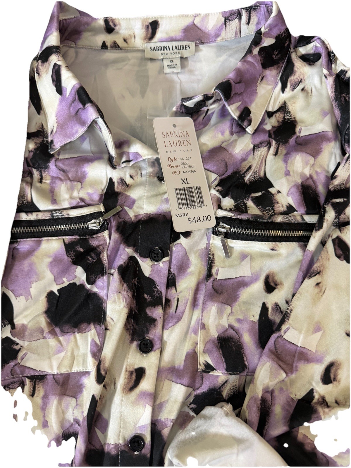 Women Top Flowers Blouse Polyster Spandex RN#87348 Size XL