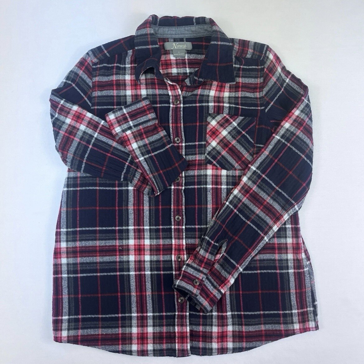Natural Reflections Women’s Size Small Flannel Button up Shirt Red & Black Top