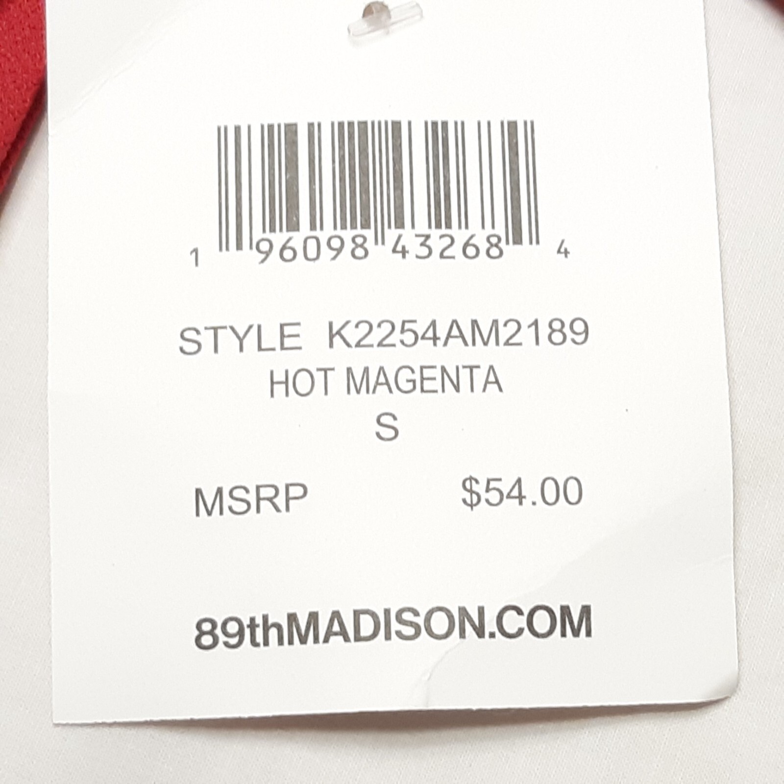 89th Madison Cold Shoulder Blouse Womens Small Hot Magenta Rhinestone Ruffle