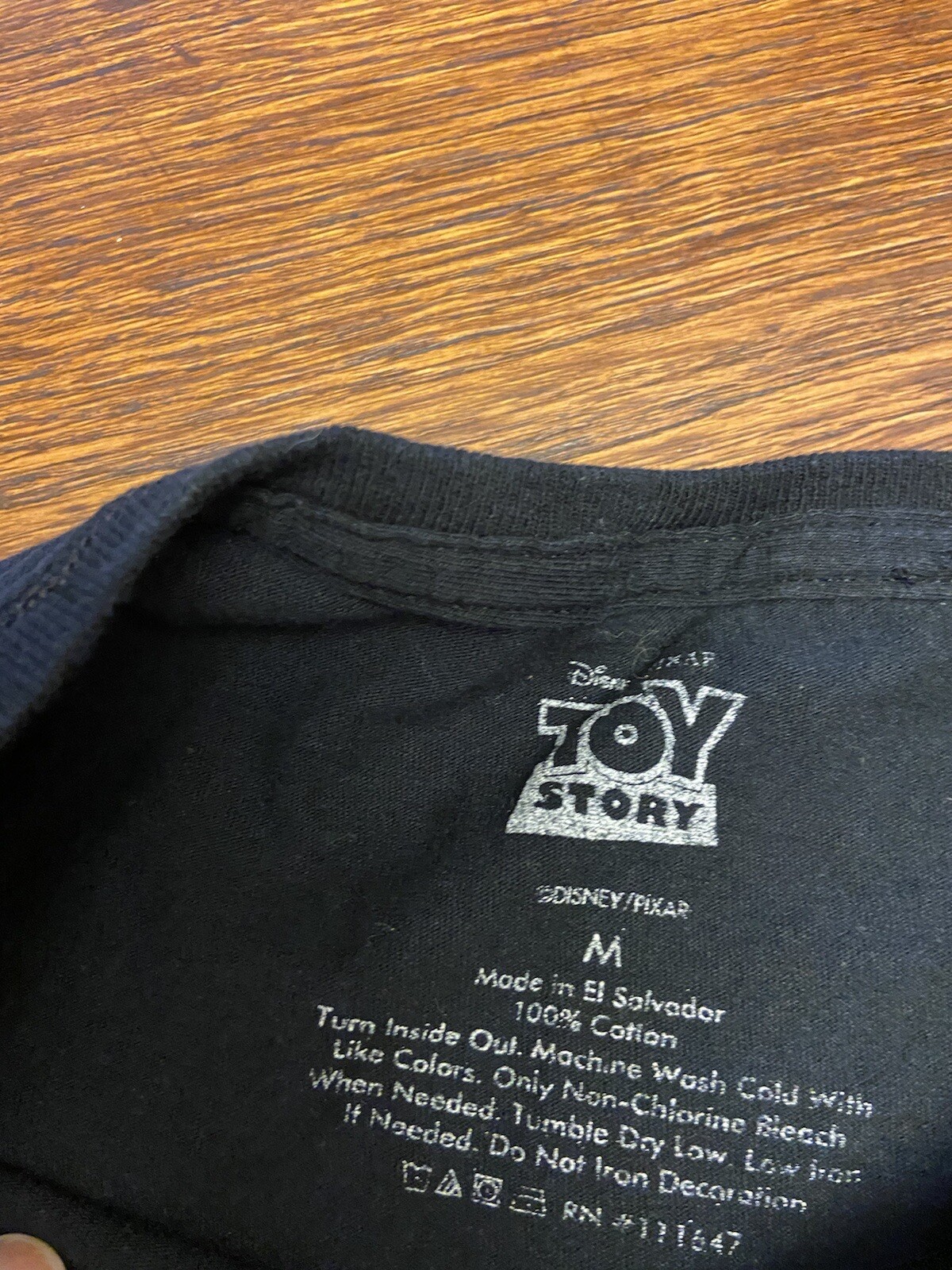 Disney Pixar Toy Story 1 T-Shirt Black Woody Buzz Fits Like Ladies S