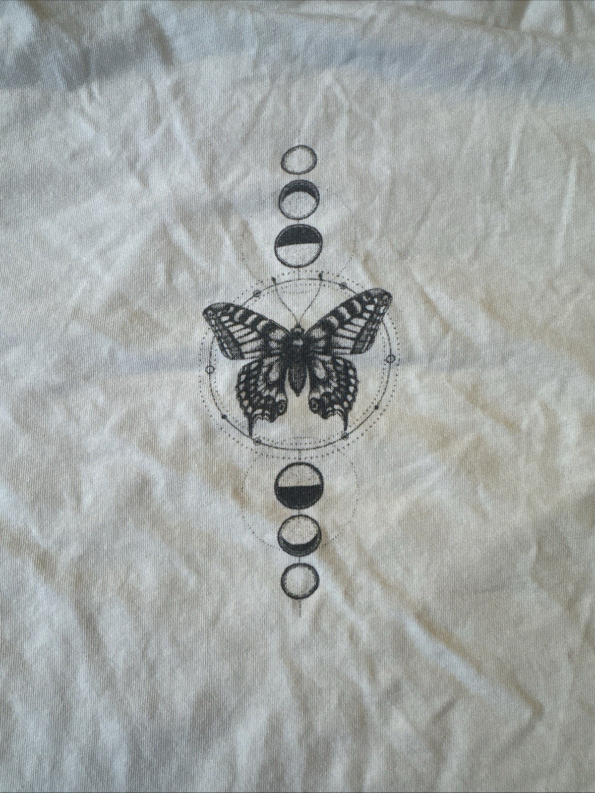 Ardene size medium crop white tee. With butterfly design.