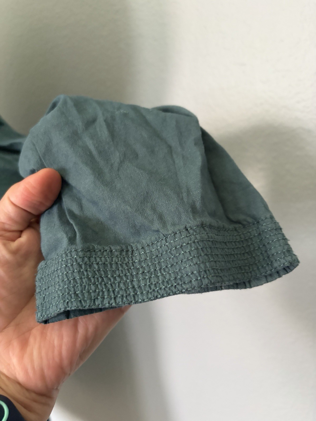 Eileen Fisher Tunic Style Top in Teal Size Medium Linen Blend 3/4 Sleeves
