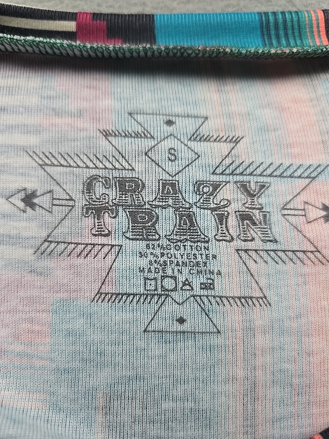 Crazy Train Women’s Multicolor Aztec Print Soft T-Shirt Small NWT