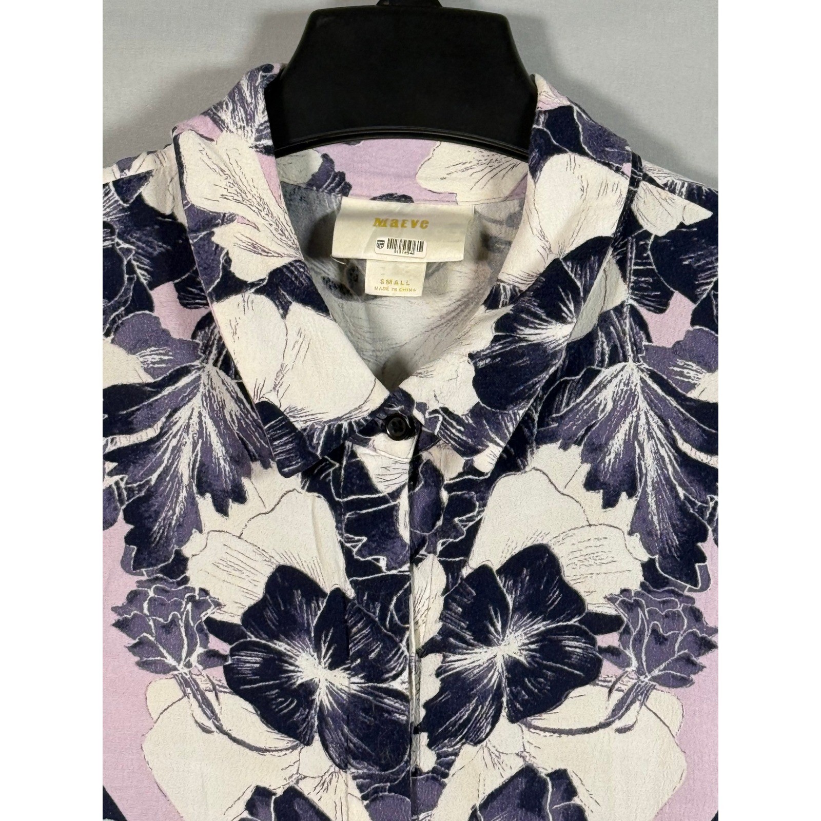 Maeve Anthropologie Floral Print Short Sleeve Button Front Shirt Dress Small