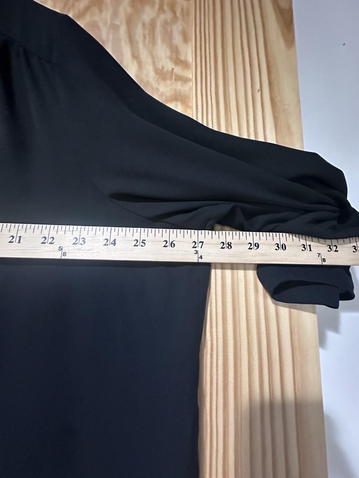 NYDJ Black Silky Chiffon Pintuck Blouse With 3/4 Sleeves Size 1X Plus Size