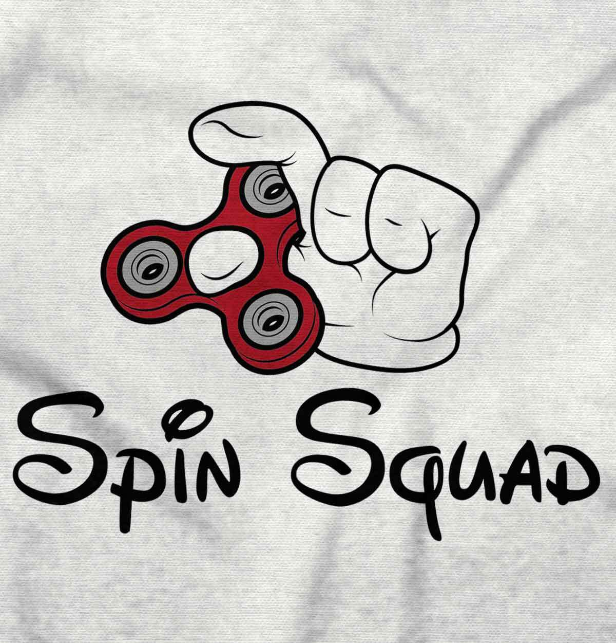 Spin Squad Fidget Spinner ADHD ADD Trendy Womens or Mens Crewneck T Shirt Tee