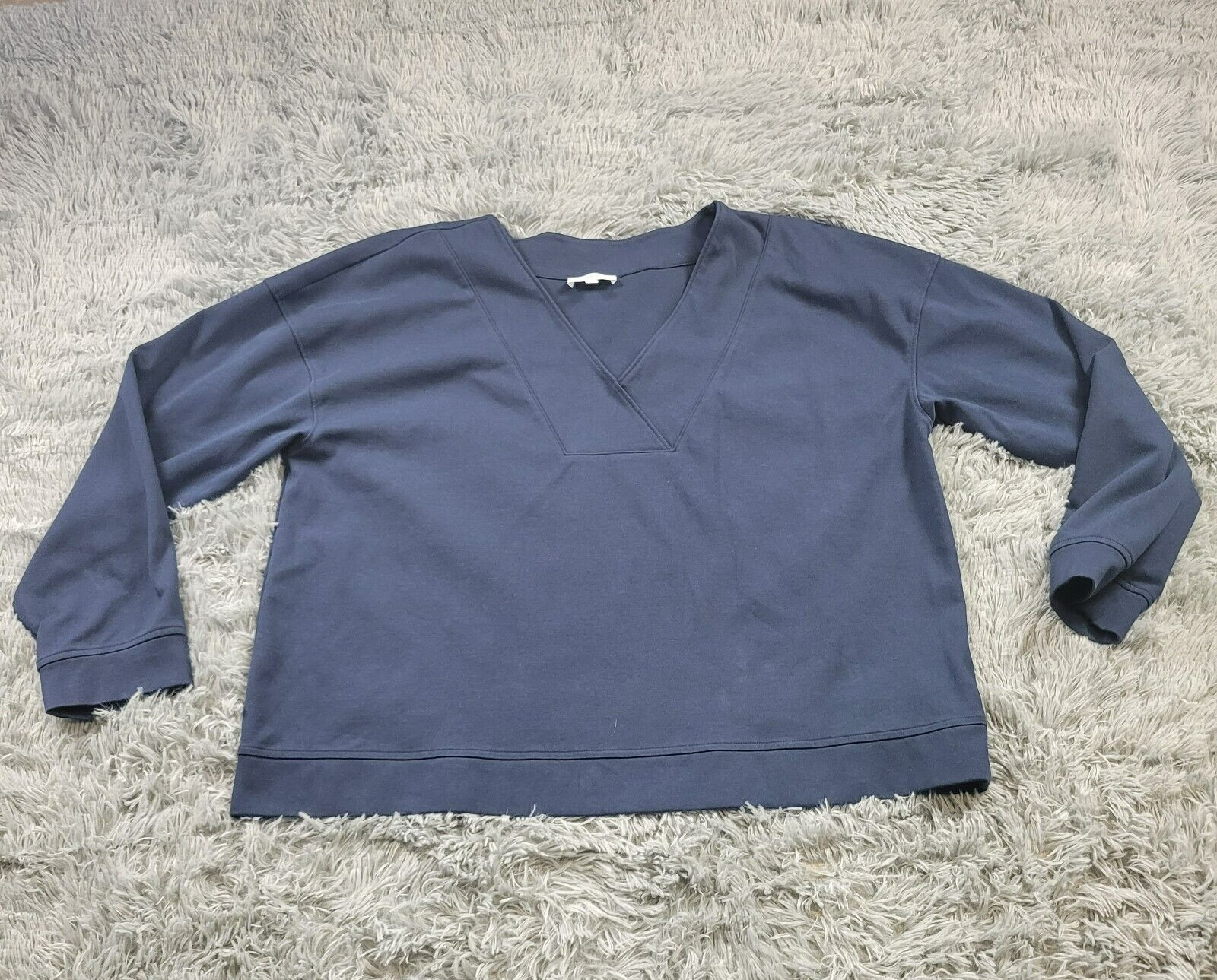 Haven Well Within Shirt Womens XXL Blue Long Sleeve Casual Blouse V-Neck Top