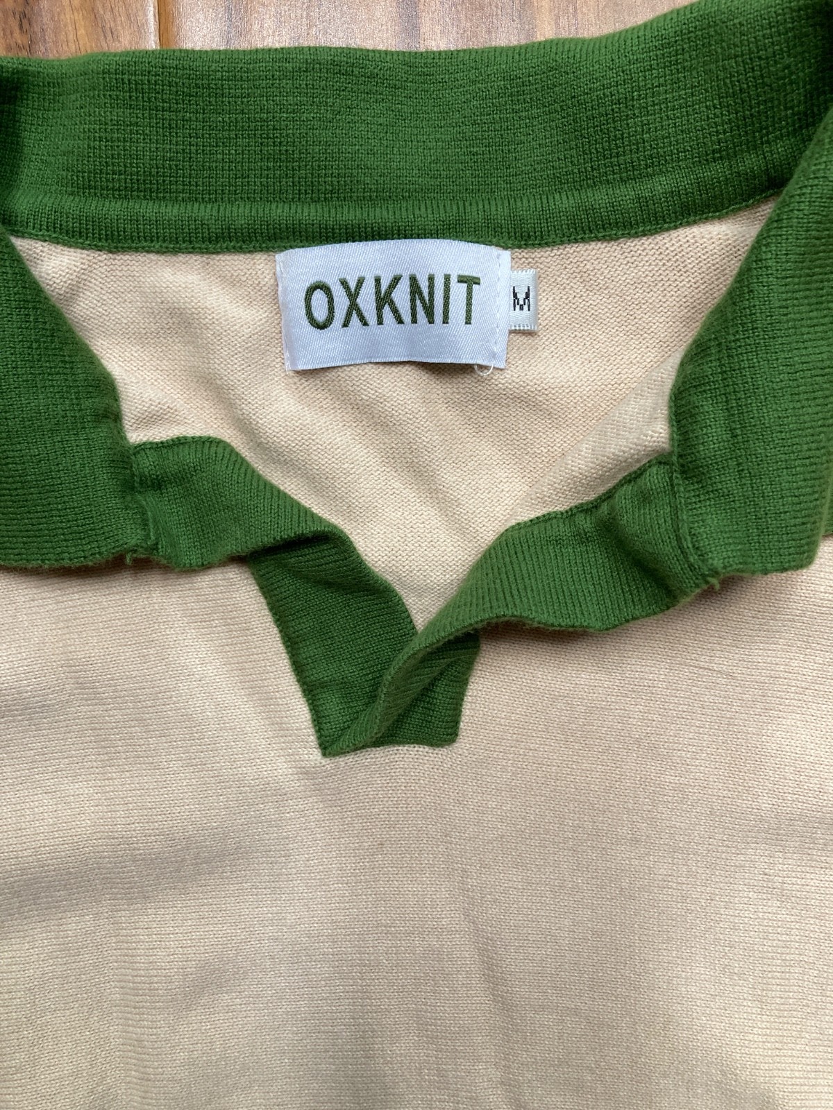 OXKNIT Womens Retro Mod Knit Polo Top Size M 60s 100% Cotton