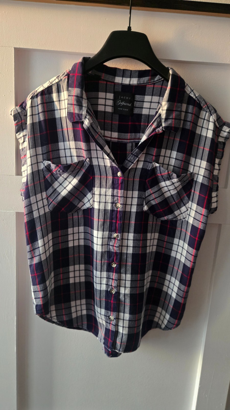 JACHS Girlfriend New York Plaid Button-Front Blouse – Women’s Large