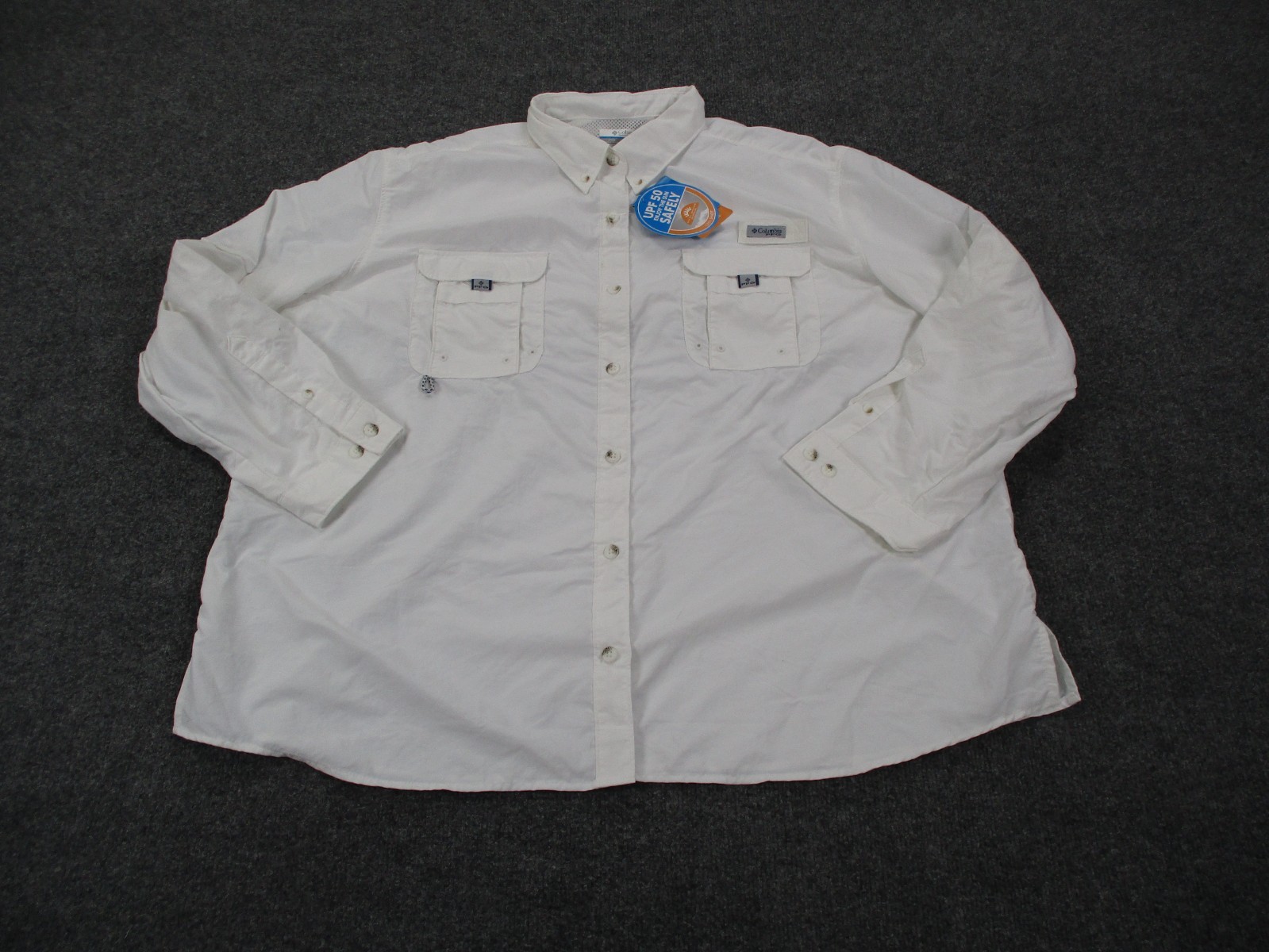 Columbia PFG Shirt Women 3X White Mesh Lined Performance Omni Shade Fishing NEW