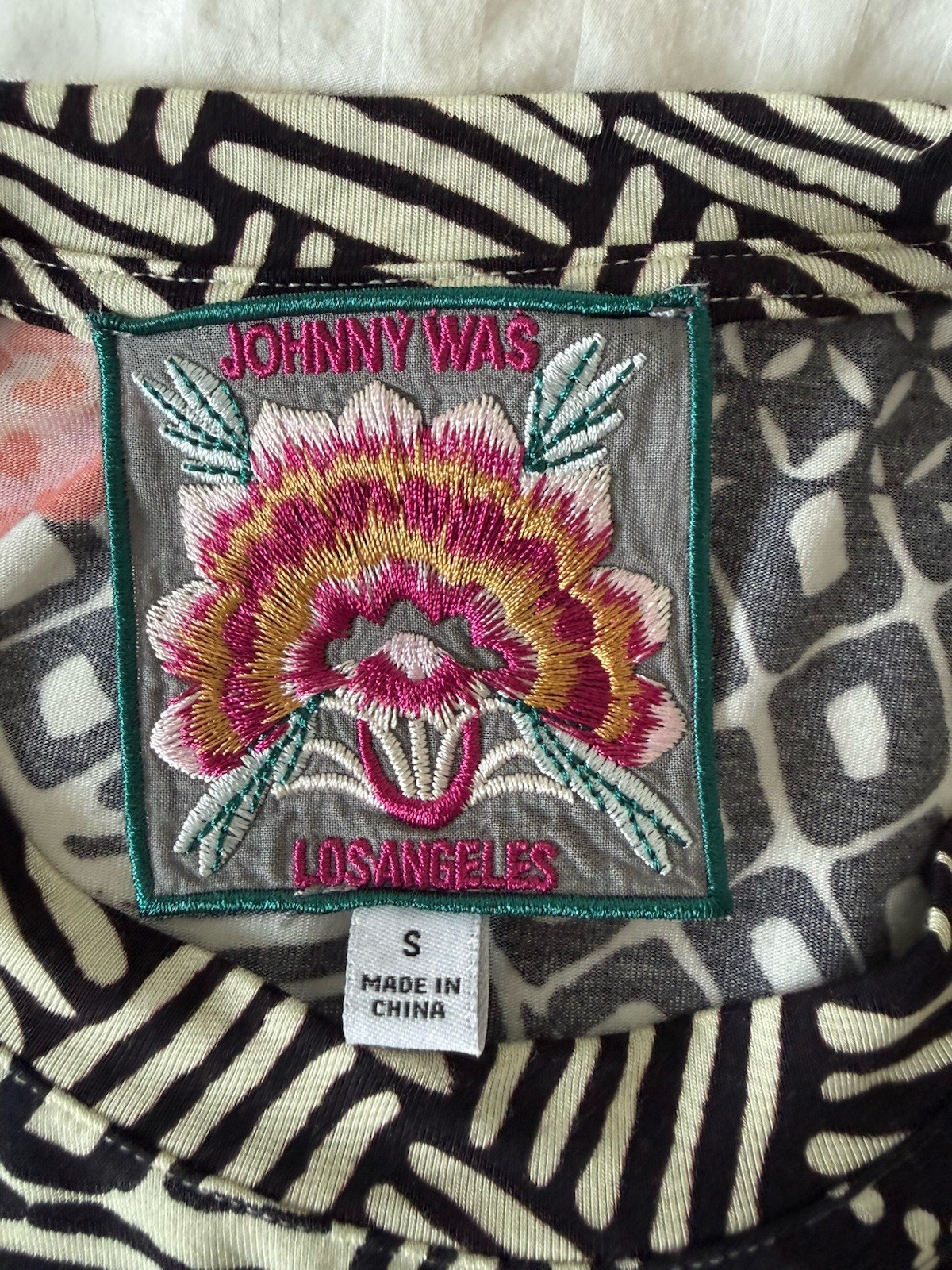 JOHNNY WAS BAMBOO SPANDEX STRETCH CREW NECK LONG SLEEVE JERSEY SHIRT TOP SIZE S