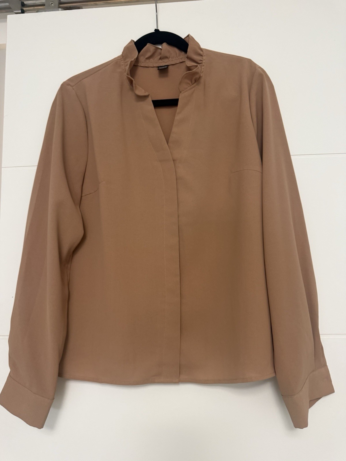 Camel Color Long Sleeve Blouse