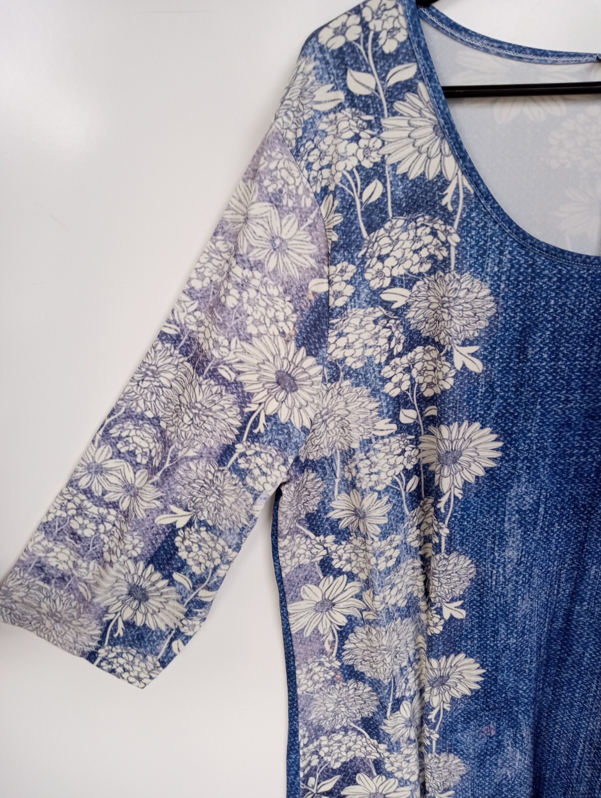 AZALEA by Firmiana Blue Flowers 1/2 Sleeve Women’s Soft Shirt Blouse 2X