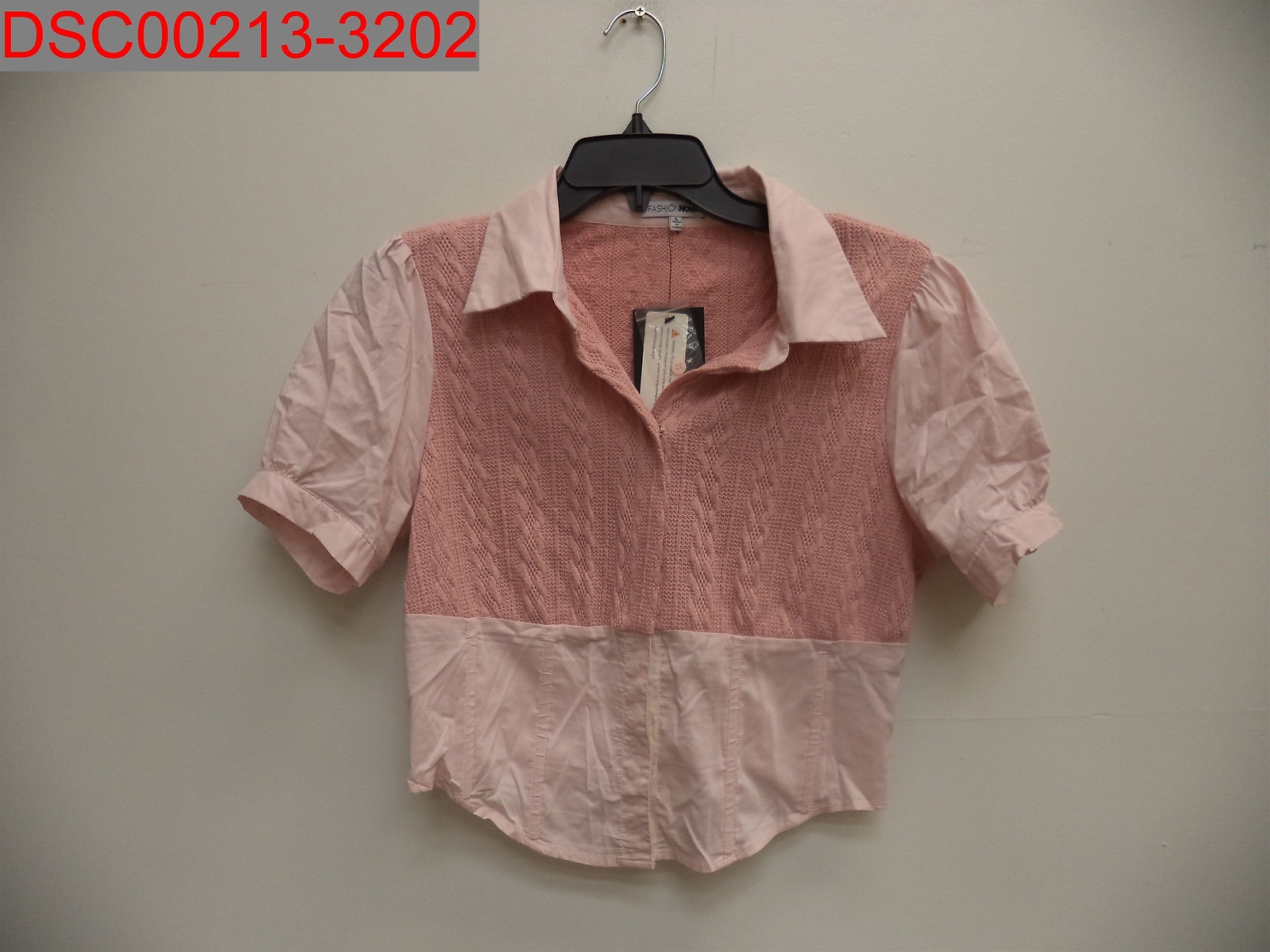 NWT – Fashion Nova Women’s Blush Remington Shirt, Size L 3239362