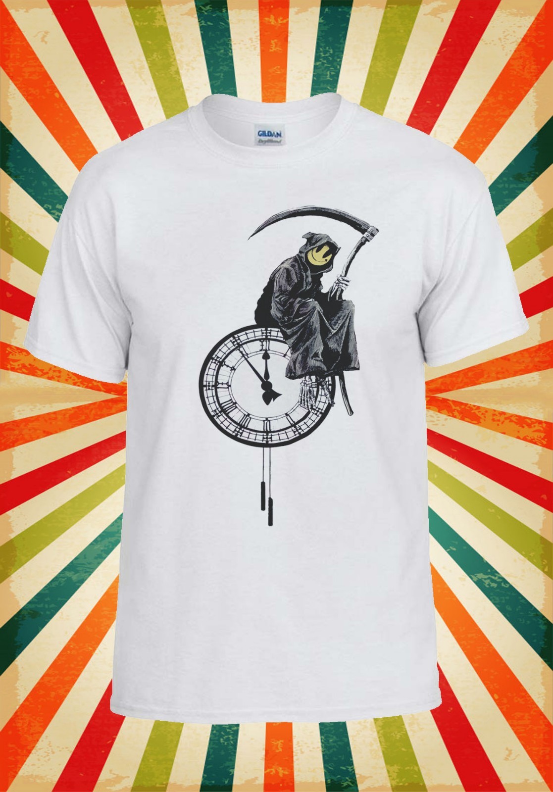 Banksy Graffiti The Grim Reaper Art Men Women Vest Tank Top Unisex T Shirt 1759