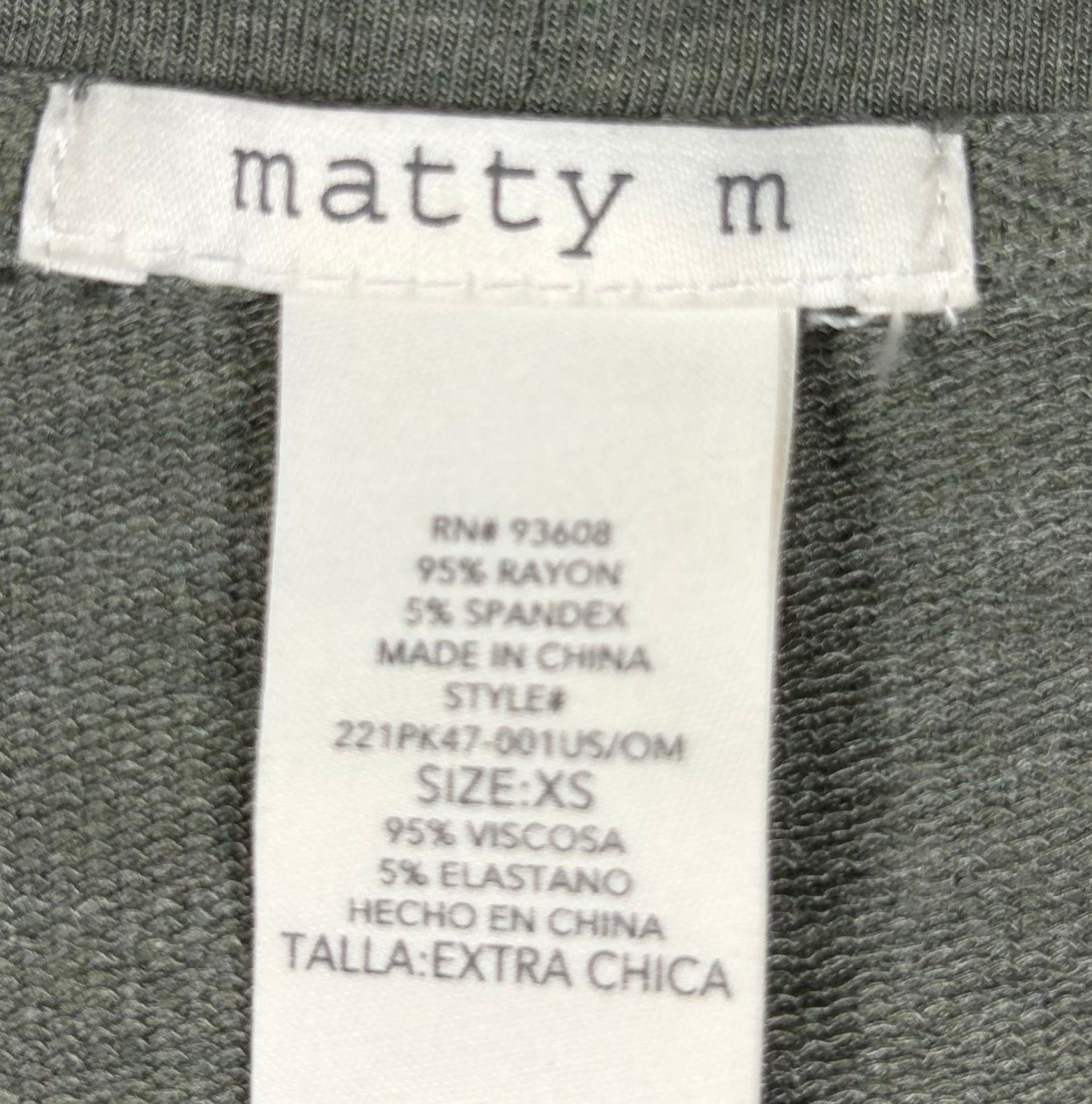 Marty M Women’s Workwear Knit Pullover Tee Olive Green Scoop Neck XS Short Sleev