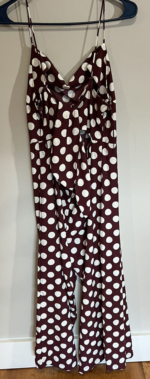 NEW Topshop Womens Jumpsuit Size 12 Spaghetti Straps Open Back