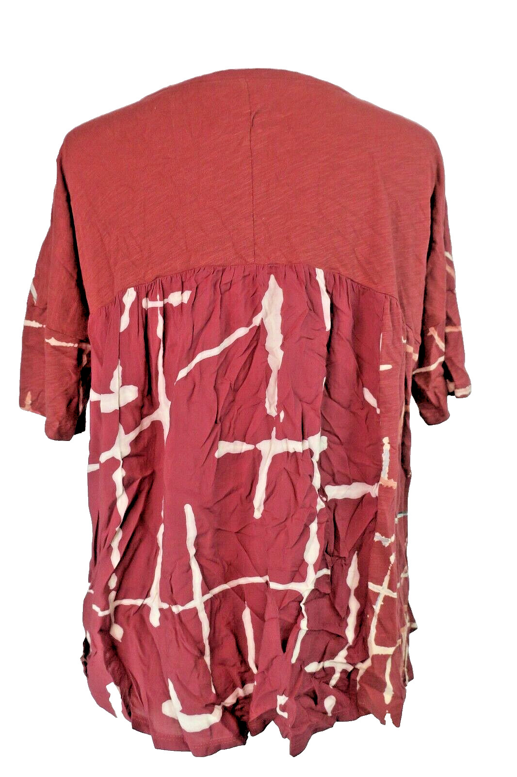 NEW Anthropologie AKEMI + KIN Wine/Burgundy Geometric Flowy Blouse Top Sz M